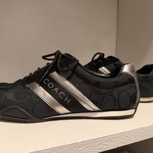 Coach Black and Silver Jayme Shoes Size 7.5